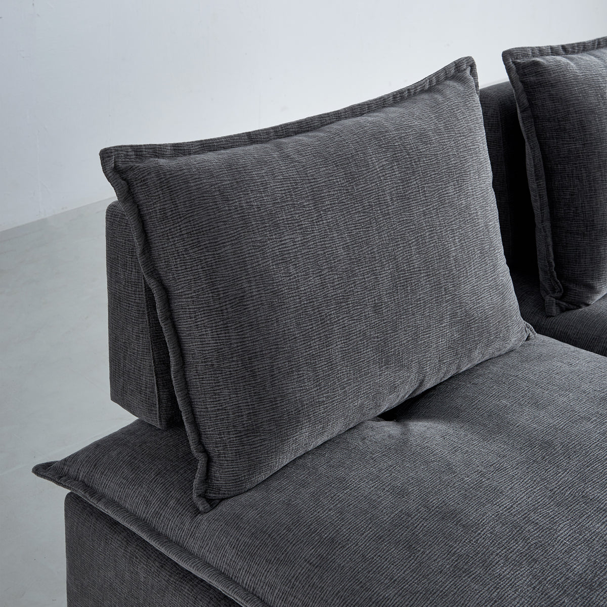 Mid Century Modern 3 Seater Sofa Couch For Living Room Modular Sectional Armless Sofa, Ultra Soft Chenille Fabric, Sturdy Frame, Comfortable And Stylish Furniture Gray Foam Chenille 3 Seat