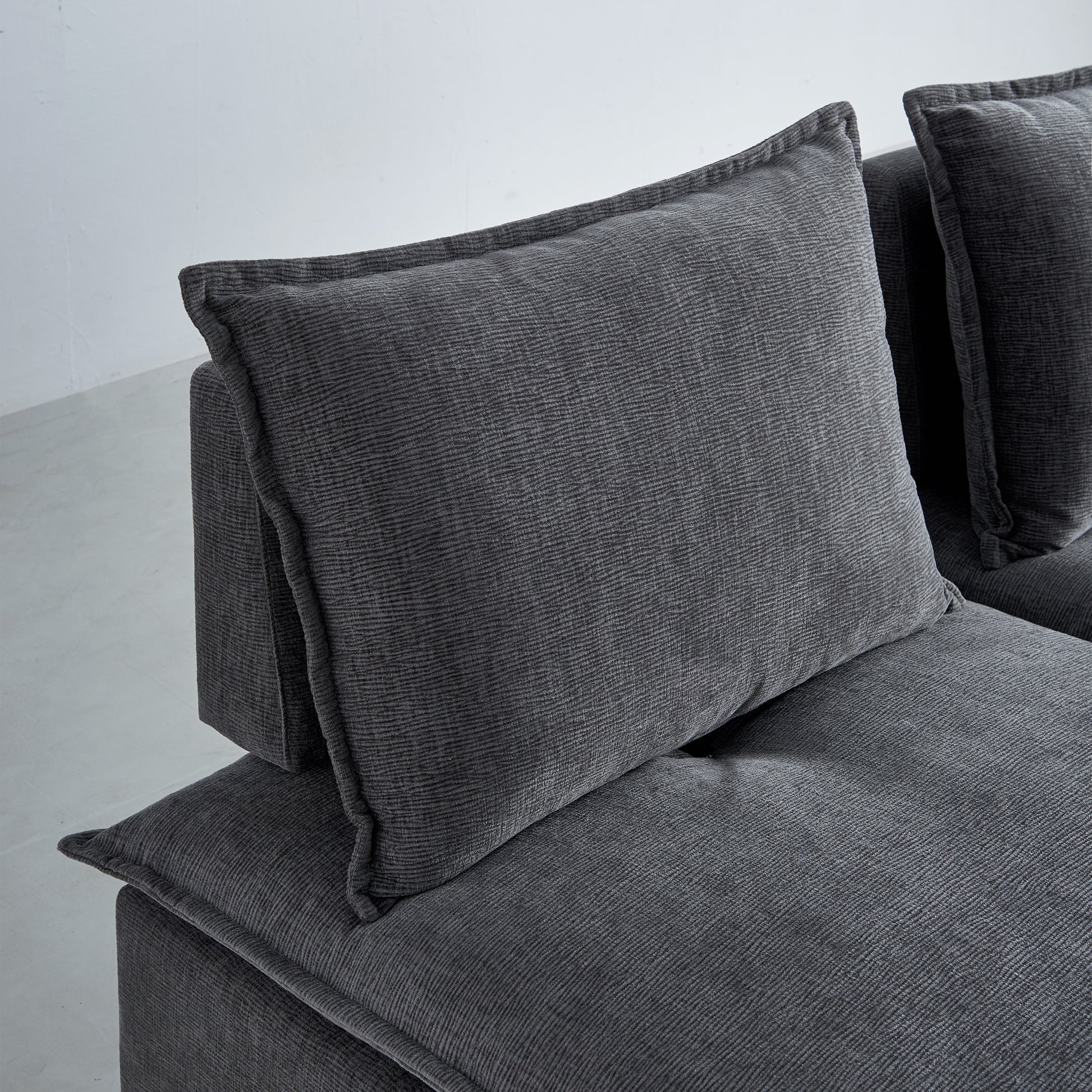 Modern Upholstered Chair Leisure Sofa Lounge Chair Removable Pillow Armless Accent Chair For Living Room, Bedroom, Corner Chair, Backrest Adjustable Fore And After Gray Wood Medium Soft Foam Chenille 1 Seat