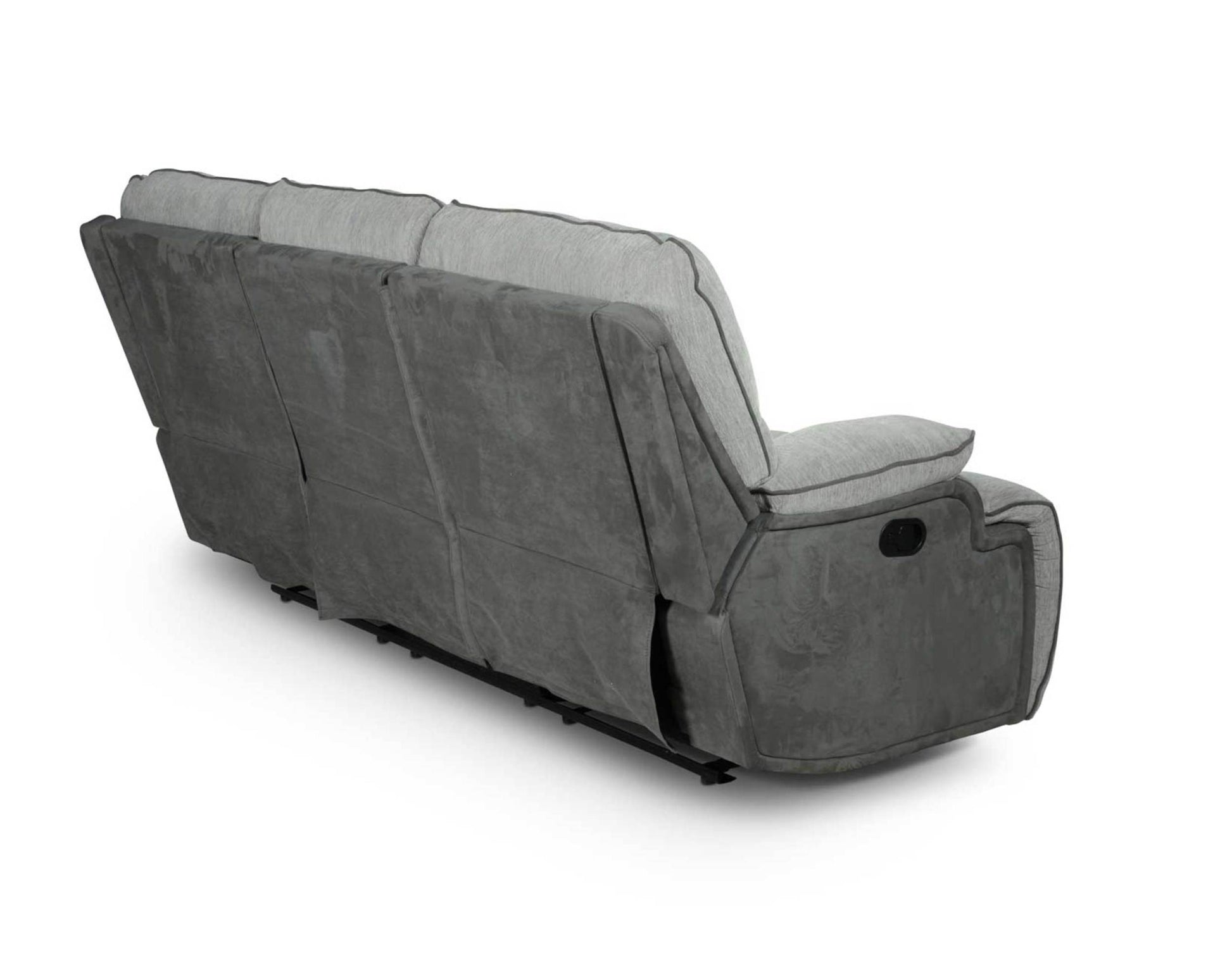 Cyprus 3 Piece Reclining Living Room Set Gray Gray Fabric