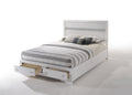 White Queen Bed With Storage Box Spring Not Required Queen White Wood Bedroom Contemporary Rubberwood Storage Included Wood
