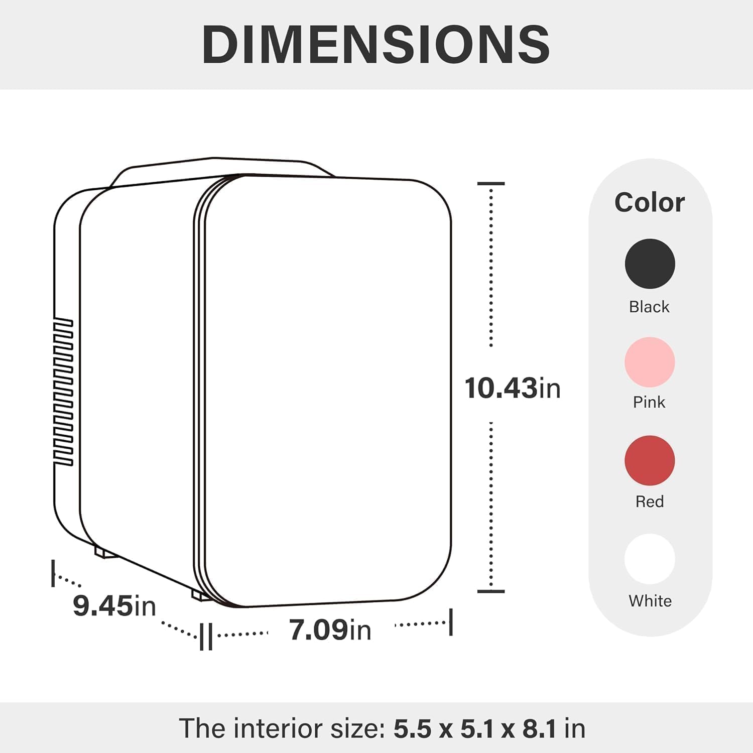 4L 6 Can Portable Mini Fridge Warmer & Cooler Compact Refrigerators 100% Freon Free, For Food, Drink, Skincare, White White Polypropylene