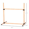 Pawhut 6 Piece Dog Agility Training Equipment With Hurdle Bag And Whistle, Orange And White Orange Plastic
