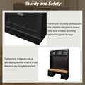 Farmhouse 4 In 1 Hall Tree With Wood Grain Bench And Top, Multifunctional Coat Rack With Black Hooks And Shell Handles, Mudroom Bench With Adjustable Shelves For Hallway, Living Room, Black Black Primary Living Space Particle Board