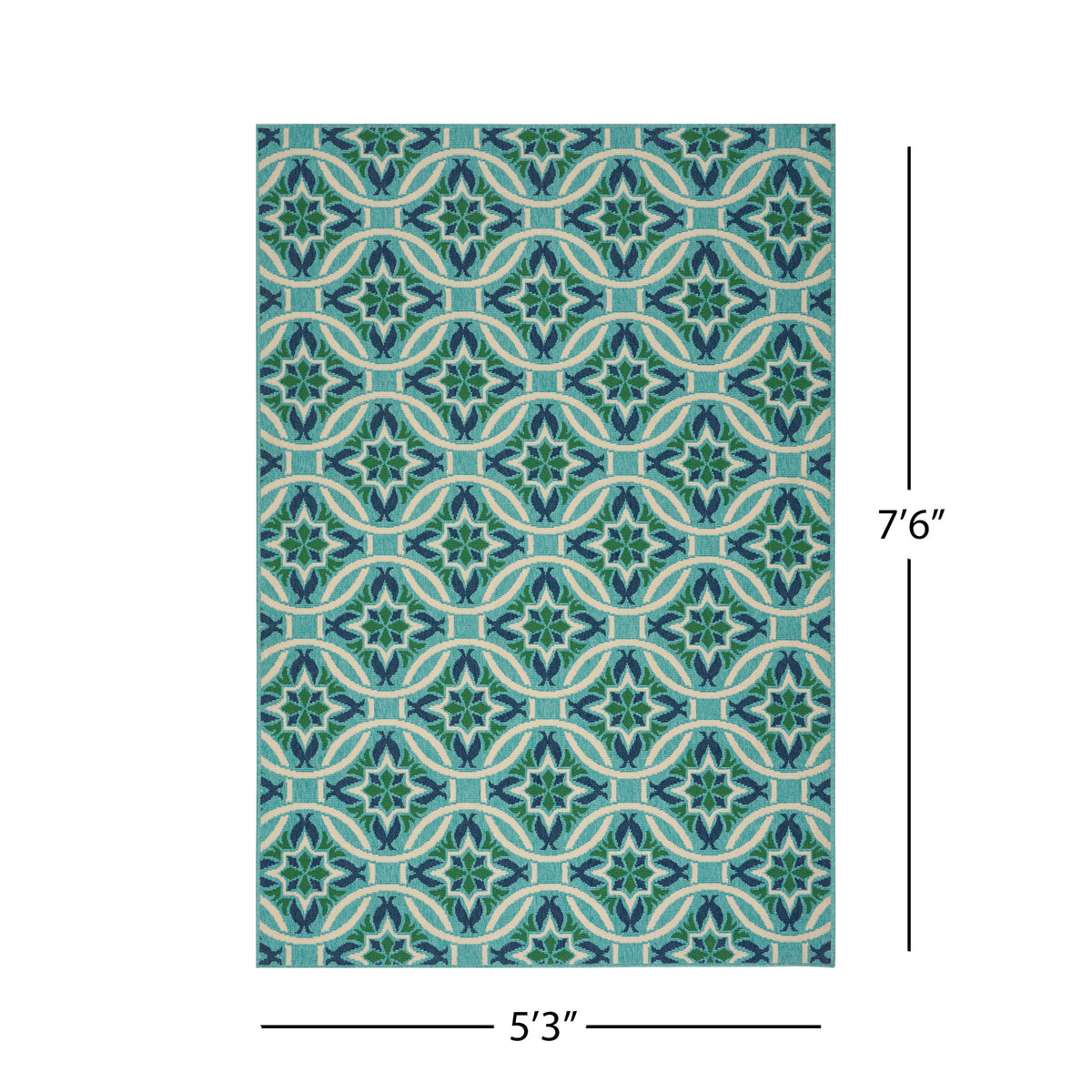 Meridian 5868L 5'3" X 7'6" Blue Polypropylene
