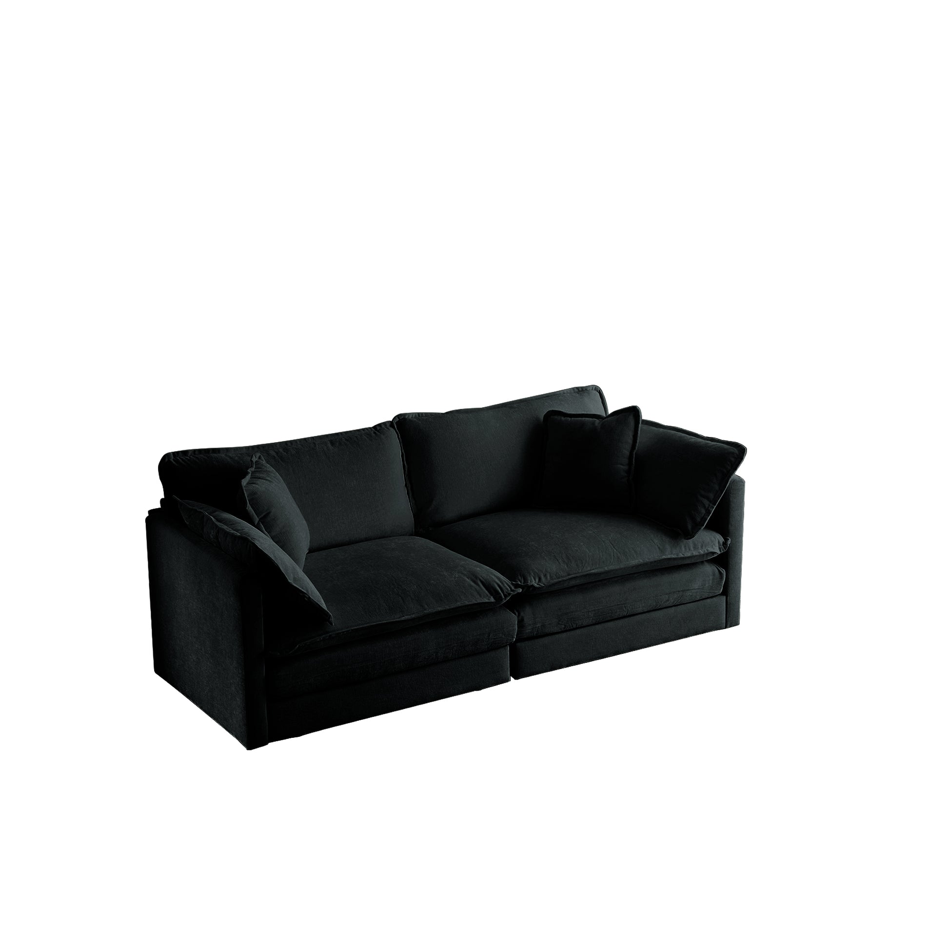 Modern Sofa Couch, 3 Piece Set Extra Deep Seat Sectional Sofa For Living Room, Oversized Sofa, 3 Seat Sofa, Loveseat And Single Sofa, Black Chenille Green Chenille 6 Seat