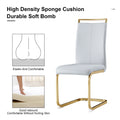 Table And Chair Set, The Table Is Equipped With A Marble Patterned Mdf Tabletop And Gold Table Legs.The Chair Is Equipped With Pu Synthetic Leather High Back Cushion And Gold Coated Metal Legs. Grey Gold Seats 4 Mdf Metal