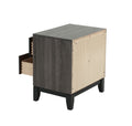 Bedroom Furniture Rustic Grey Oak Simple 1Pc Nightstand 2 Drawers Bed Side Table Solidwood Gray 2 Drawers Bedroom Bedside Cabinet Modern,Transitional Pine Drawers Particle Board Mdf,Solid Wood