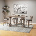 Benti Brown Slat Back Bar Stools, Set Of 2 Brown Solid Wood