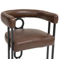 Coolmore Contemporary Designed Pu Fabric Upholstered Accent Dining Chair Barrel Side Chairs Kitchen Armchair For Living Room Set Of 2 Dark Brown Pu Dark Brown Dining Room Foam Pu Leather