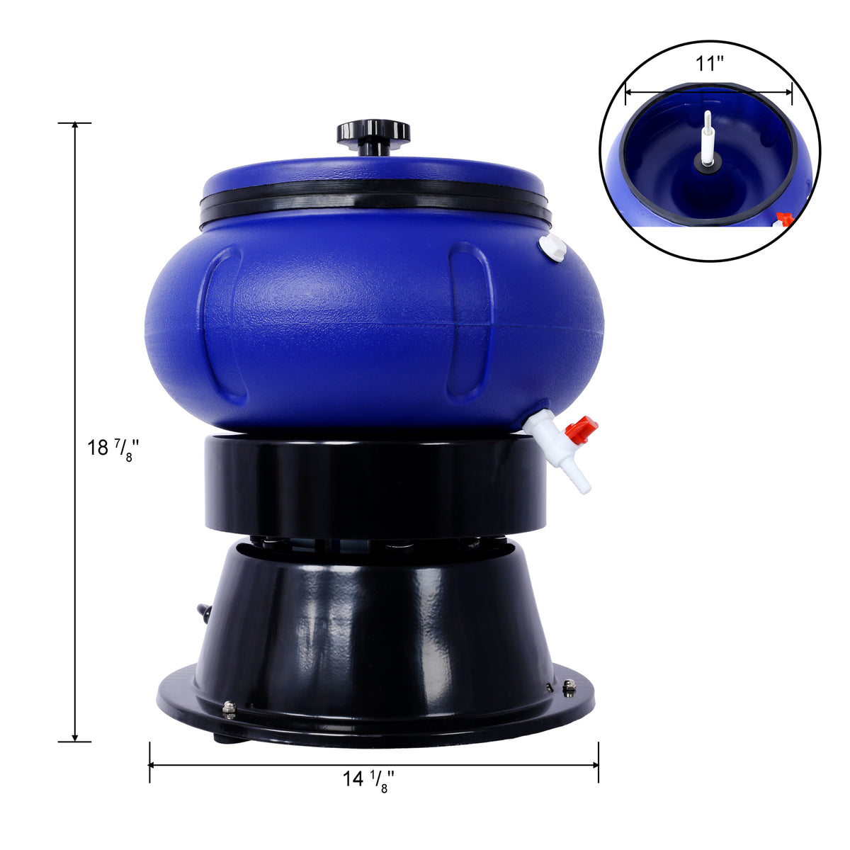 Electric 18 Lbs Vibratory Tumbler Vibratory Tumbler Bowl For Polishing Metal Blue Abs Steel Q235