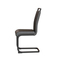 Modern Dining Chairs,Pu Faux Leather High Back Upholstered Side Chair With C Shaped Tube. Black Metal Legs For Dining Room Kitchen Vanity Patio Club Guest Office Chair Set Of 4 Grey Pu Grey Foam Pu