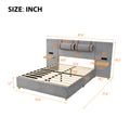 Full Size Upholstered Platform Bed With Two Outlets And Usb Charging Ports On Both Sides, Two Bedside Pillows, Storage Shelf, Velvet,Gray Full Gray Mdf Lvl