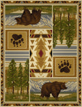 Woodland Gc Rst5301 Multi 2 Ft. 7 In. X 7 Ft. 3 In. Lodge Area Rug Cream Polypropylene