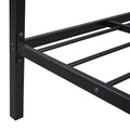 Twin Size Metal Platform Bed With Twin Size Trundle,House Shaped Headboard Design, Black Twin Black Metal