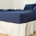 Fitted Queen Sheet 1 Pc, Bed Sheets Queen Size, Linen Sheets Queen Size, Hotel Sheets Navy Linen