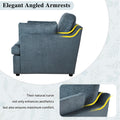 Oversized Accent Chair Comfortable Armrest Cushions, Versatile Neutral Style, Elegant Design, Durable Frame Blue Blue Polyester