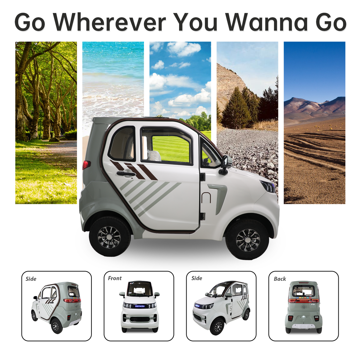 All Weather Protection: Fully Enclosed Design For Safer Travels White Abs Pc