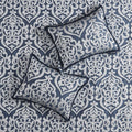 8 Piece Jacquard Comforter Set Navy Silver Cal King California King Navy Silver Polyester