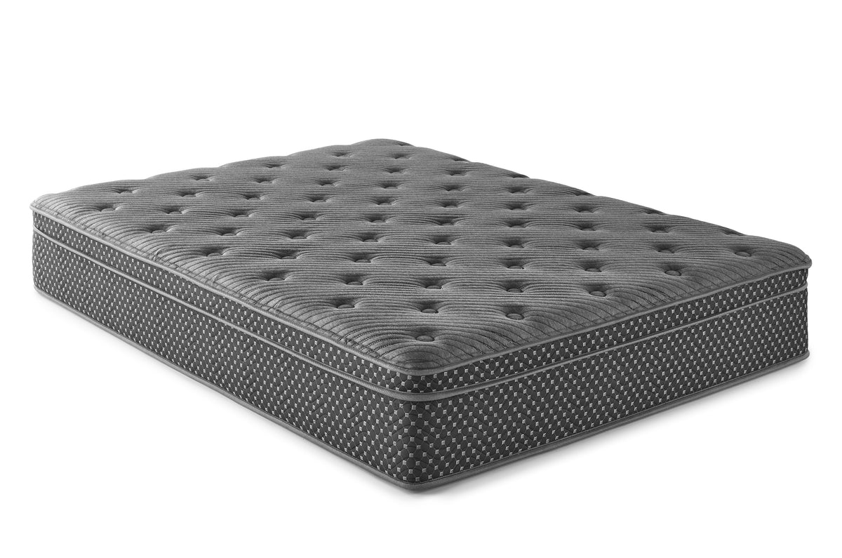 13" Quilted Eurotop Hybrid Full Mattress, Plush Gray Foam Spring Full