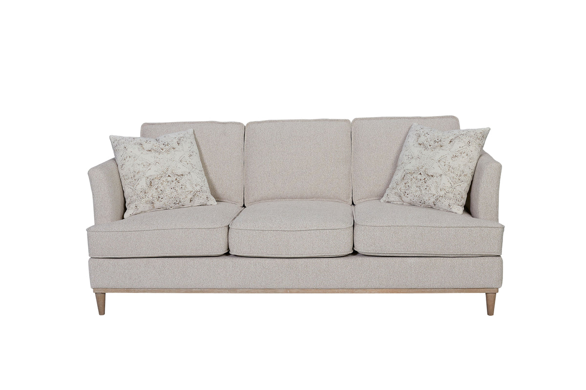 Sofa With 3 Reversable Cushions And 2 Pillows Off White Upholstered 3 Seat