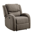 Modern Living Room Furniture 1Pc Power Reclining Chair Brown Chenille Upholstery Plush Seating Solid Wood Frame Brown Primary Living Space Modern Plywood,Solid Wood