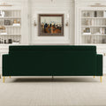Fx P18 Rg2 Sofa Luxury Emerald Green Velvet Sofa With Gold Accents Modern 3 Seat Couch With Plush Cushions, Perfect For Living Room And Office Decor Retro Green Velvet 2 Seat