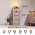 Floor Cabinet Wooden Storage Cabinet Home Office Living Room Bathroom Side Table Sturdy Modern 4 Drawers Cabinet Organizer Bedroom Night Stand, Grey 4 Grey Wood
