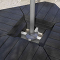 Outsunny 4 Piece Patio Cantilever Umbrella Base Weight Set, Outdoor Offset Umbrella Weights For Umbrella Stand, 132 Lb. Capacity Water Or 176 Lb. Capacity Sand, Black Black Hdpe