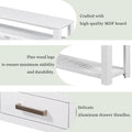 62.2'' Modern Console Table Sofa Table For Living Room With 4 Drawers And 2 Shelves White Solid Wood Mdf