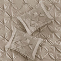 7 Piece Tufted Comforter Set Taupe King King Taupe Polyester