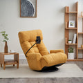 Adjustable Head And Waist, Game Chair, Lounge Chair In The Living Room, 360 Degree Rotatable Sofa Chair,Rotatable Seat Leisure Chair Deck Chair Yellow Metal Soft Cotton Metal