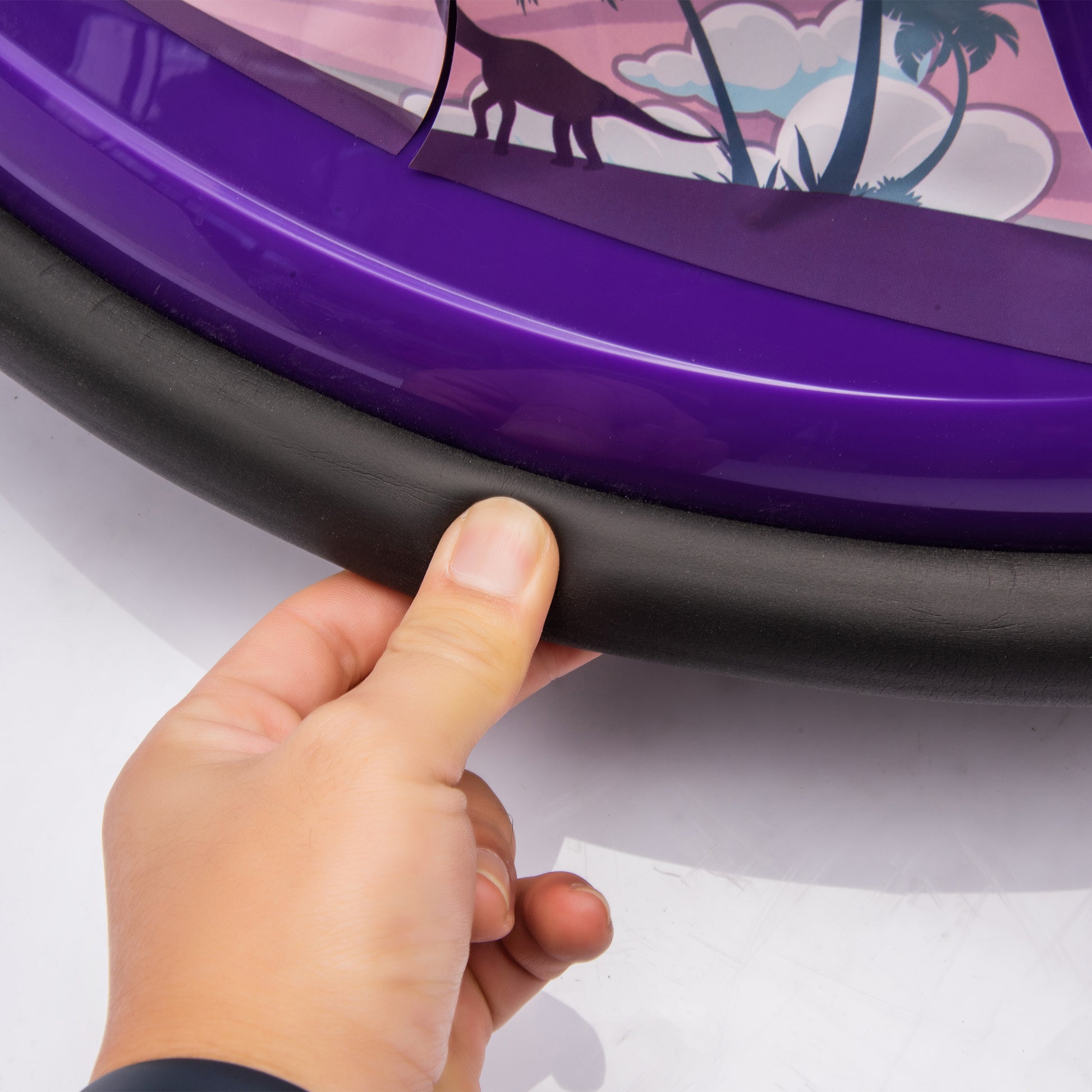 12V Kids Ride On Bumper Car W Parents Control,Rotate 360 Degrees,Two Handed Switch For Direction Control,Bumper Strip,Light Belt,Mp3 Music,Bluetooth,Provide A Speed Of 0.75Mph For Kids Of 2 5 Purple