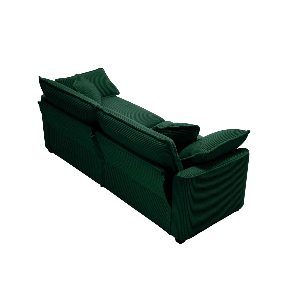 Modern Fabric Living Room Sofa Two Piece Set, Two 2 Seater Sofas With 8 Cushion Upholstery Large Deep Seat Recliner, Green Corduroy Fabric Green Corduroy 4 Seat