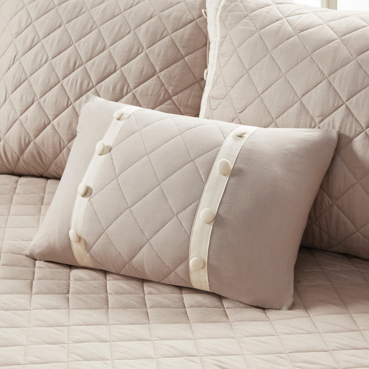 6 Piece Cotton Daybed Cover Set Khaki Daybed Khaki Polyester