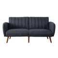 Grey And Walnut Upholstered Adjustable Sofa Grey Linen Wood Primary Living Space Split Back Modern Eucalyptus Foam Linen 2 Seat