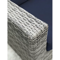 Stylish Rattan Wicker Fully Assembled 6 Person Seating Group With Premium Sunbrella Cushions Perfect For Outdoor Entertaining Dark Gray,Navy Blue Wicker