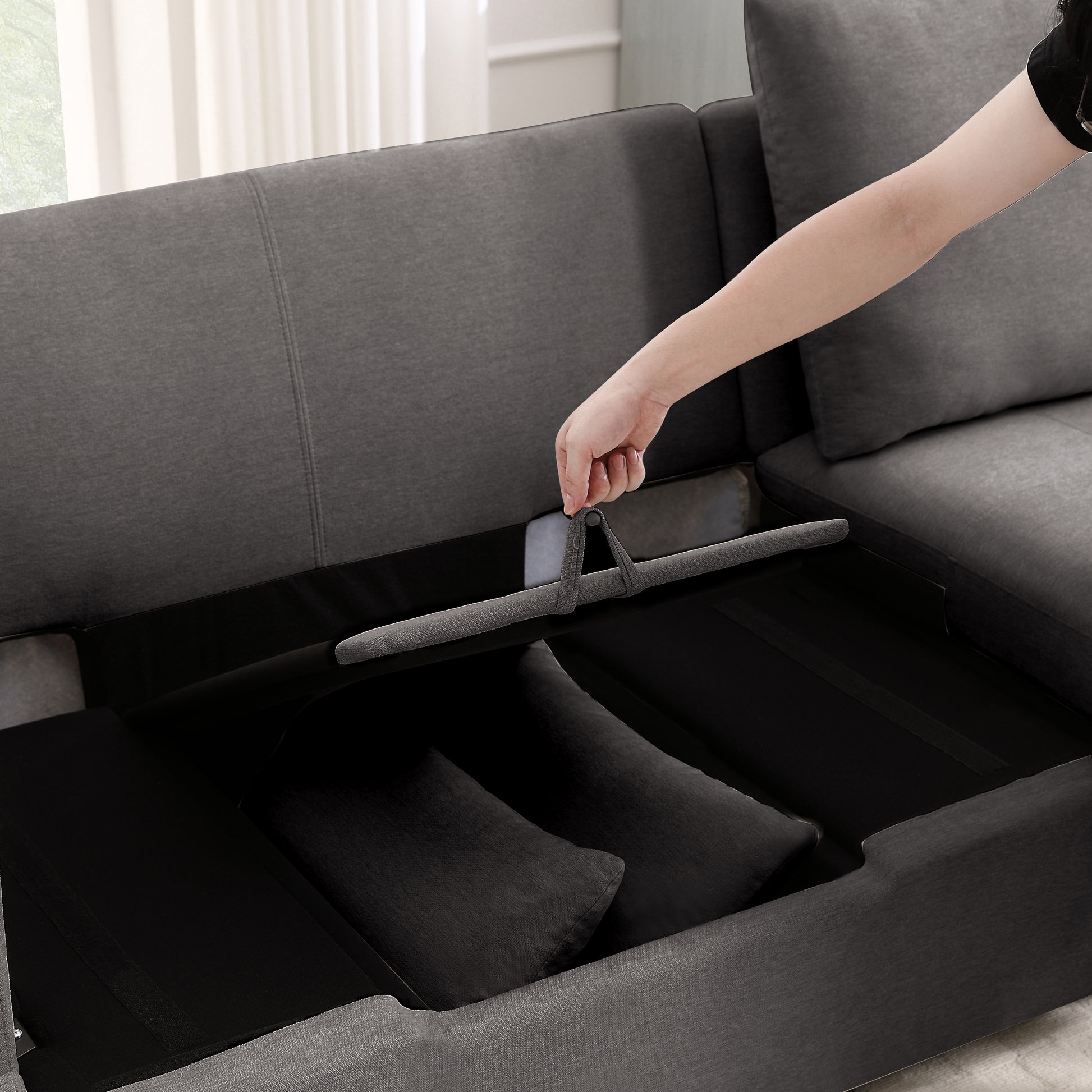 Modern Modular Sofa, 4 Seat Chenile Sectional Couch Set With 2 Pilows Lncluded, Freely Combinableindoor Funiture For Living Room,Apartment, Office, 3 Colors Dark Grey Chenille Metal Primary Living Space Medium Soft Loose Back Modern Poplar Foam Plywood 4