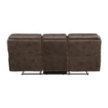Plush Modern Living Room Sofa Set 2Pc Reclining Sofa And Loveseat Brown Microfiber Upholstery Solid Wood Frame Furniture Brown Microfiber Wood Primary Living Space Modern Plywood,Solid Wood 5 Seat