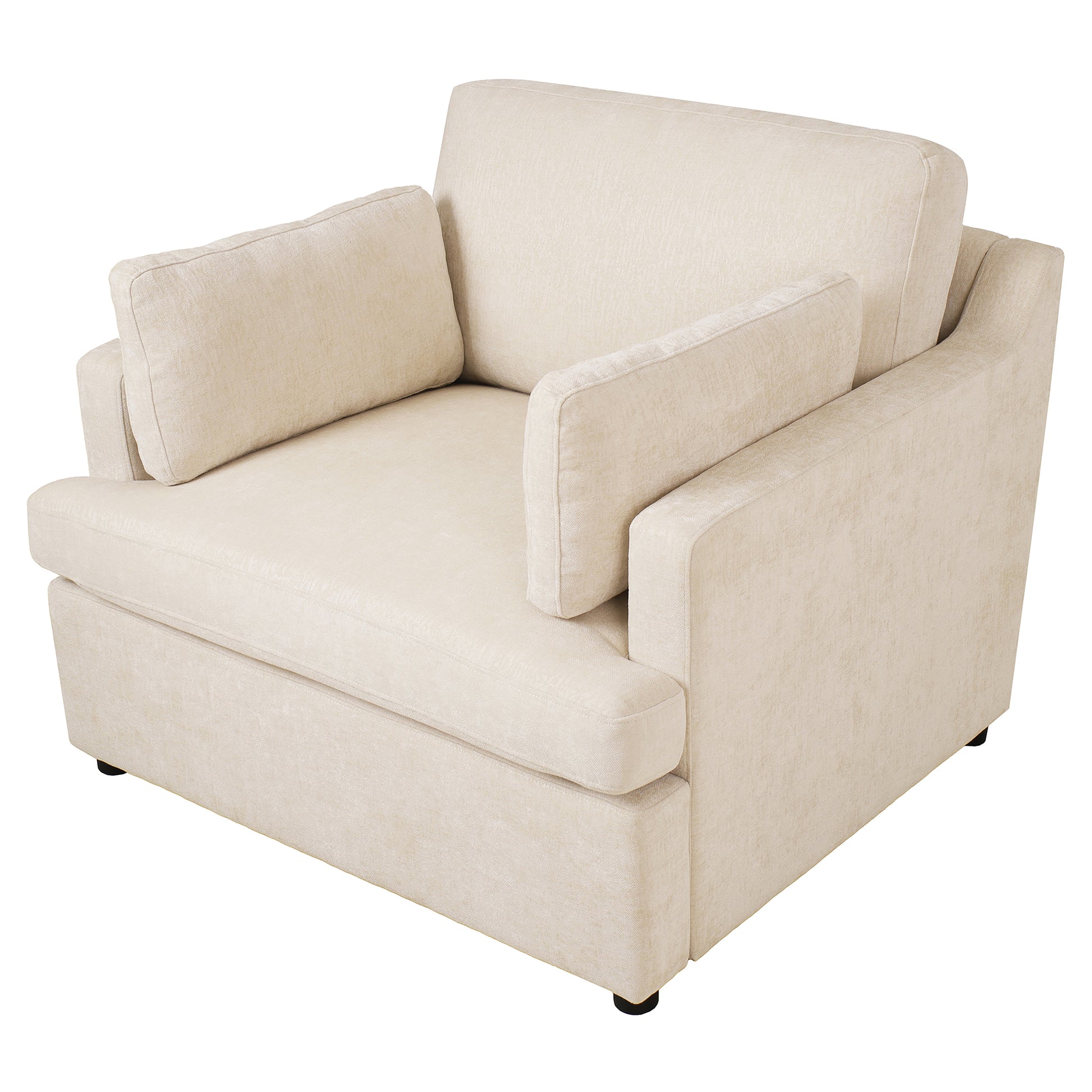 Mirod Oversized Accent Chair Comfortable Armrest Cushions, Versatile Neutral Style, Elegant Design, Durable Frame Beige Polyester