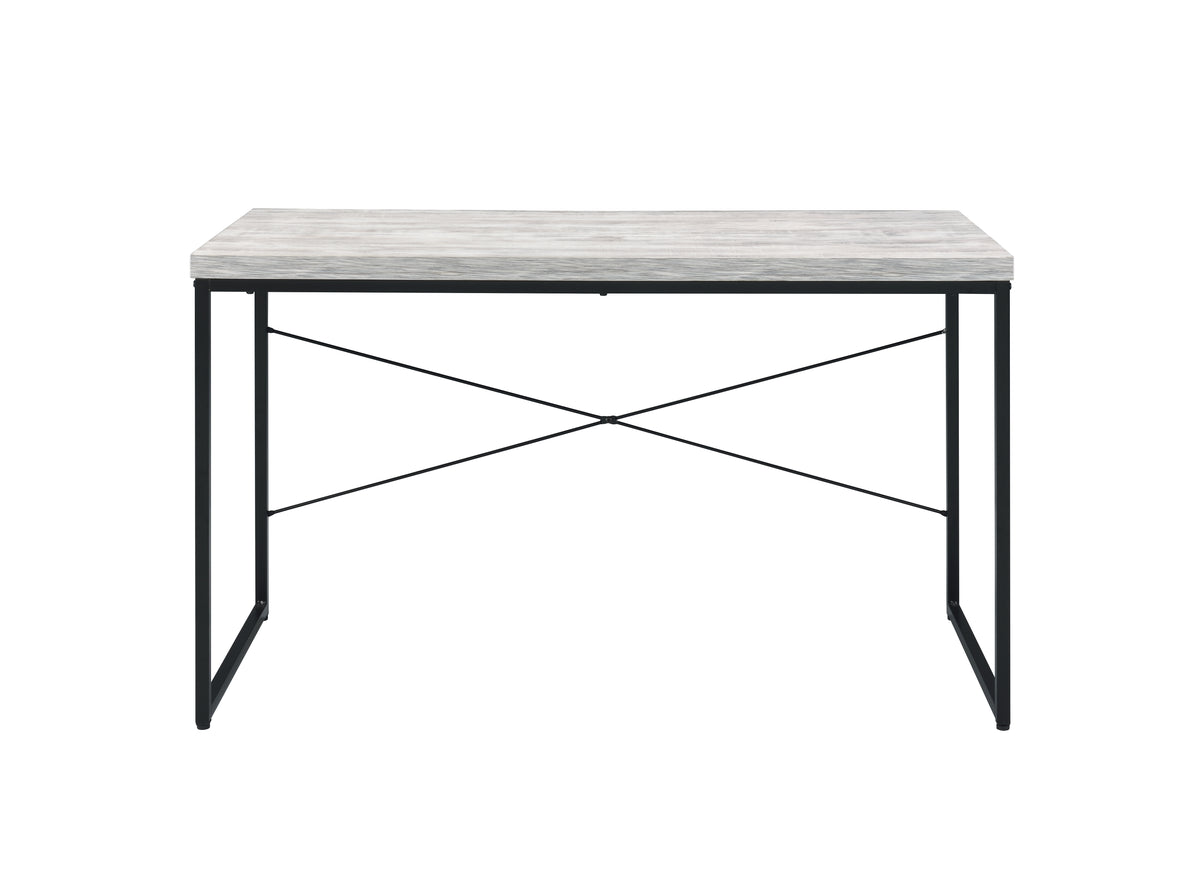Bob Antique White & Black Finish Writing Desk Antique White,Black Metal,Synthetic Wood