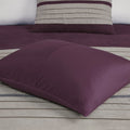 7 Pc Pieced Faux Suede Comforter Set Purple King King Purple Polyester