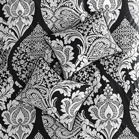 7 Piece Cotton Printed Comforter Set Black Cal King California King Black Polyester