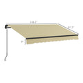Outsunny 10' X 8' Retractable Awning, Patio Awning Sunshade Shelter With Manual Crank Handle, 280Gsm Uv Resistant Fabric And Aluminum Frame For Deck, Balcony, Yard, Beige Beige Polyester