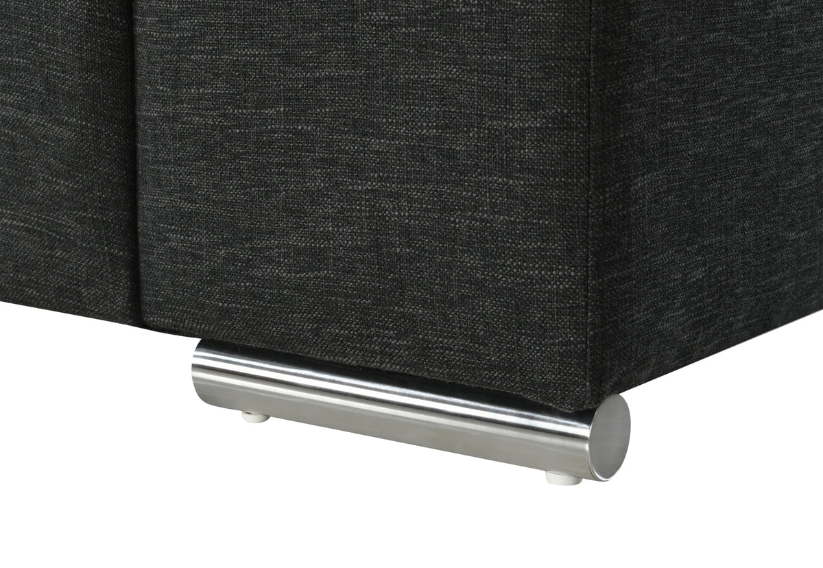 Gianna Black Linen Fabric Arm Chair Black Linen