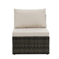 Patio Furniture, Outdoor Furniture, Seasonal Pe Wicker Furniture, 6 Set Wicker Furniture With Tempered Glass Coffee Table Dark Gray Seats 4 Pe Rattan Iron Waterproof Fabric