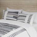 3 Piece Cotton Printed Duvet Cover Set W Trims King Multicolor Cotton