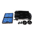 Folding Service Cart With Wheels Double Decker, Shopping, Library, Office Warehouse Moving Carts Black Blue Plastic