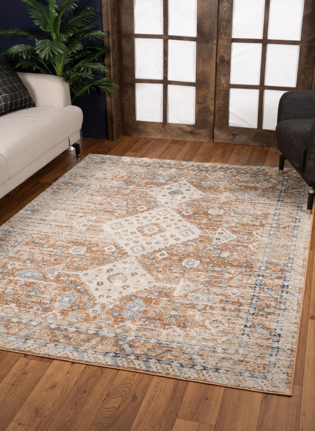 Noble Gc Gen7004 Rust 5 Ft. 3 In. X 7 Ft. 3 In. Area Rug Rust Polyester