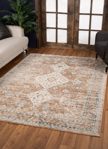 Noble Gc Gen7004 Rust 5 Ft. 3 In. X 7 Ft. 3 In. Area Rug Rust Polyester
