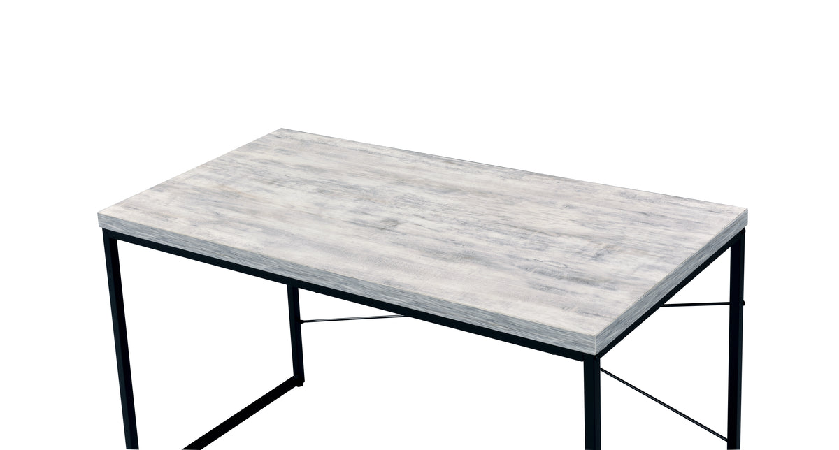Bob Antique White & Black Finish Writing Desk Antique White,Black Metal,Synthetic Wood
